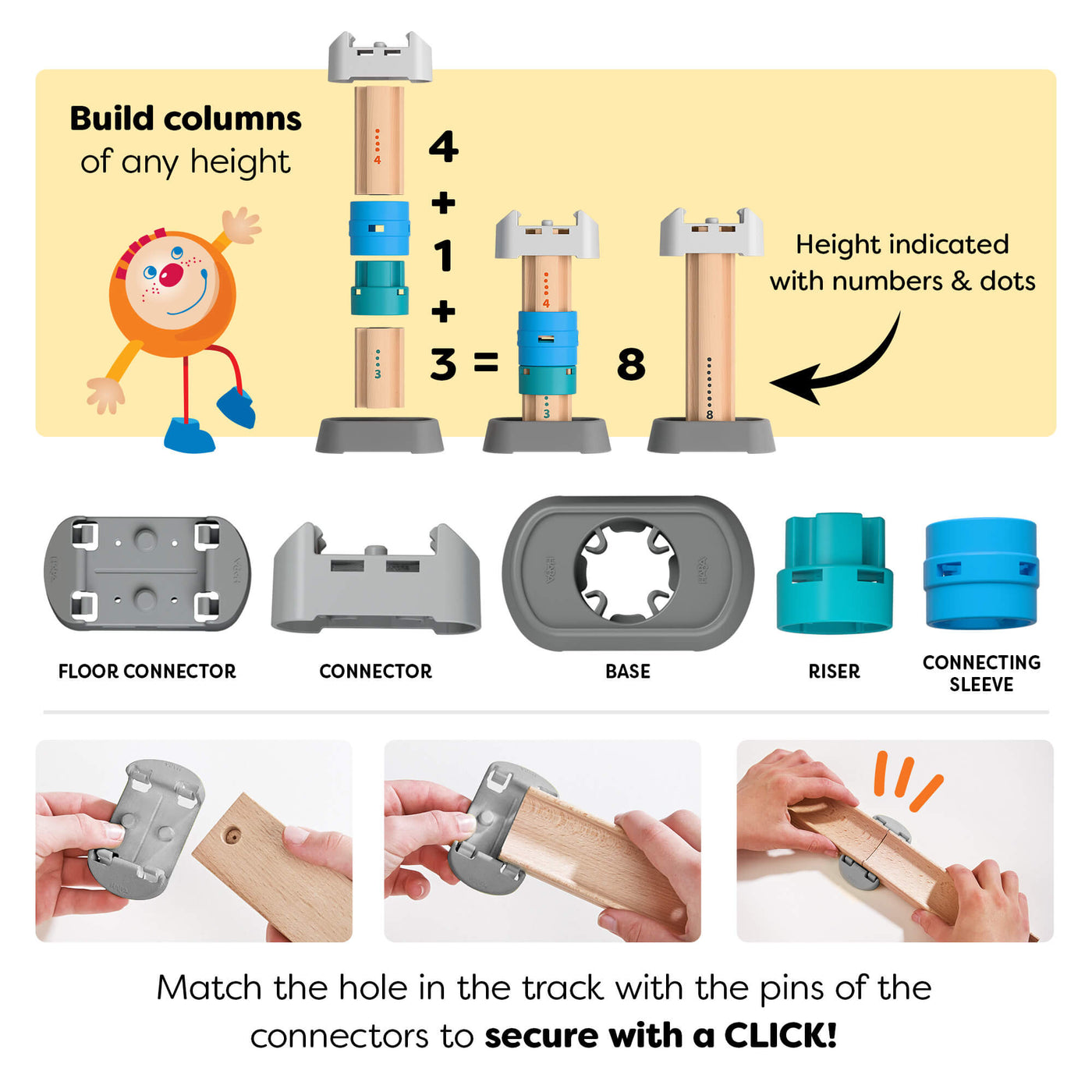 Kullerbu Colorful Curves - Build & Grow Ball Track Set